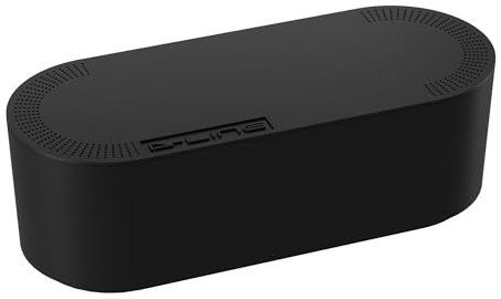D-Line Kabelbox EU/CTULGEB/SW, Kabelmanagement-Box zum Kabel verstecken bei Kabelsalat – Groß, Schwarz