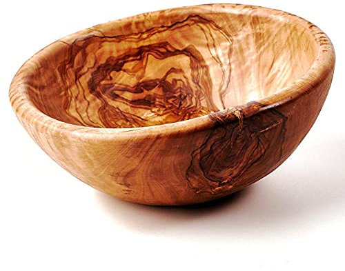 Panier de Fruits en Bois, Bois D'Olivier - Nuances De Brun, 26cm Durchmesser