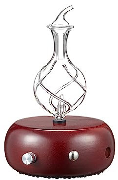 Organic Aromas Diffuseur d'huiles essentielles nébulisant – Radiance Dark I – Diffuseur d'aromathérapie en Verre Fait à la Main avec Base en Bois, diffuseur de lumière LED pour la Maison, Cadeau de