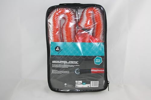 AUTONIK Abschleppseil, Stretch bis 3000 kg, Haken, Rot, Polyethylen, CARGO_STRAP, 4.5 m