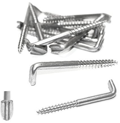 Versandbox24 10 Stück Schlitzschraubhaken 5,2 x 65 mm V2A Edelstahl Schraubhaken Wandhaken Haken Schlitzhaken