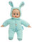 Petitcollin - Poupon Anibabies PinPin-Jouet en Tissu et Vinyle Doux - 28 Cm - Lapin Doudou Vert - Oreilles Fleuries pour Les Enfants - À Partir de 10 Mois - 28 cm