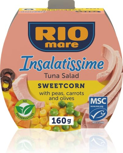 Rio Mare Insalatissime Corn and Tuna Salad, 160g, with Prime Quality Tinned Fish, Ready to Eat Healthy Meal, Sustainably sourced