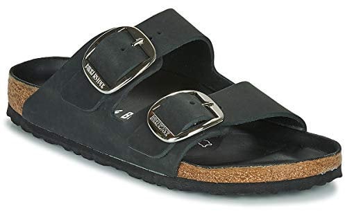 Birkenstock Arizona Big Buckle, Oiled Leather, PIANELLE Donna, Black 1011075, 37 EU Stretta