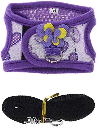 shaoyanger Hamster Harness Vest Adjustable Leash Set for Guinea Pig Chinchilla Mice Rat Ferret Small Animal Accessories (Purple Heart, M)
