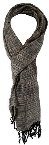 TigerTie Designer Schal in silber anthrazit grau schwarz gestreift Größe 180 x 50 cm