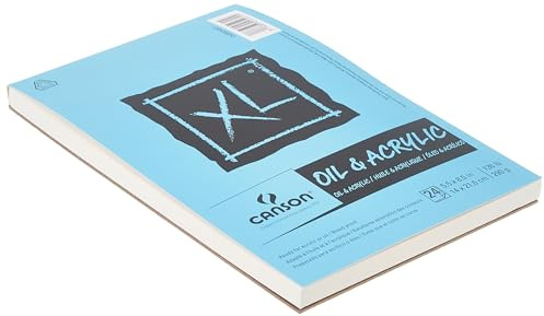 Canson, XL Series, Bloc plegable de papel al óleo y acrílico, papel de artista para adultos y estudiantes, 14 x 22 cm, 24 hojas, 290 g