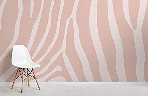 ZZXIAO Pink Zebra Print Wallpaper Mural Wallpaper Grey Wall Sticker Border Living Room for Bedroom Rose Blue Mural Kids Rose Gold purple-200cm×140cm