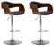 vidaXL 2X Bugholz Barstuhl Höhenverstellbar Barhocker Bistrohocker Küchenhocker Tresenhocker Thekenhocker Tresenstuhl Hocker Grau Stoff