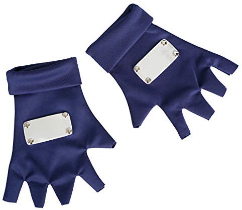 CoolChange Shinobi Handschuhe aus Stoff für Kakashi Hatake Cosplay Kostüm | Blau