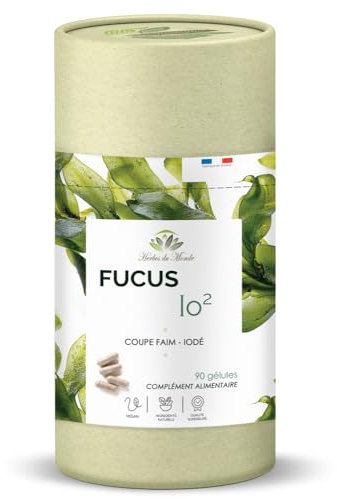Herbes du Monde - Fucus IO2 Phyto-actif 90 Gélules: Complément Alimentaire Coupe-faim & Aide Minceur, Fabriqué en France, Soutien Métabolique, Riche en Iode - 1 sachet