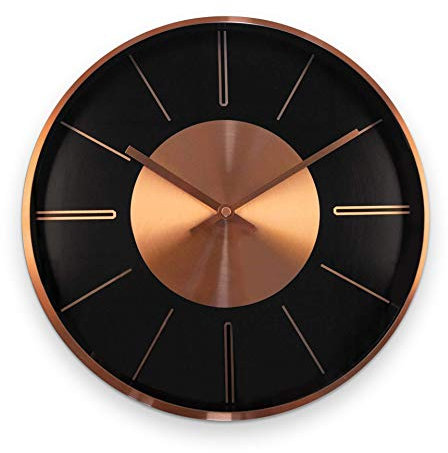 K&L Wall Art Moderne kupferne lautlose Kupfer Aluminium Wanduhr 30cm Durchmesser ohne Tickgeräusche für das Wohnzimmer Schlafzimmer und Büro (Kupfer Aluminium)