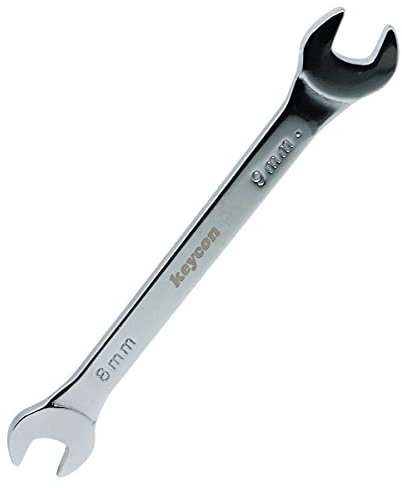 ExcInter Open Ended Spanner, 8x9mm Double End Silver Wrench 3mm Ultra Thin Repairing Tool for Use Under Narrow Space Conditions(1 PCS)
