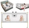 Primabobo Bettschutzgitter für Kleinkinder und Babys, geeignet für Reisen und zu Hause, höhenverstellbar, robuster Metallrahmen mit weichem Schutzschaum, Rausfallschutz, 90-200 (Grau, 200 cm x 68 cm)