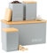 EHC Set of 4 Tea, Coffee, Sugar and Bread Storage Container Set With Lid - Grey