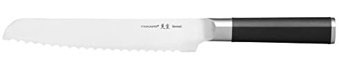 Fiskars Brotmesser mit Wellenschliff, Sensei, Gesamtlänge: 33 cm, Rostfreier Stahl mit hohem Kohlenstoffgehalt/Kunststoff, 1024270