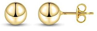 Amberta Allure Damen Kugel Ohrstecker aus 9K Gold: 6 mm