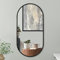 Americanflat Spiegel Oval 50x100 cm Schwarzer Spiegel Groß Mit Aluminiumrahmen Für Badezimmer