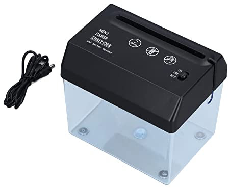 YUMIL Mini Aktenvernichter, Aktenvernichter Usb A6 Metallmesser Verschleißfest Äußerst Langlebig Tragbar Platzsparend Elektrisch Für Büro Schule Und Familie