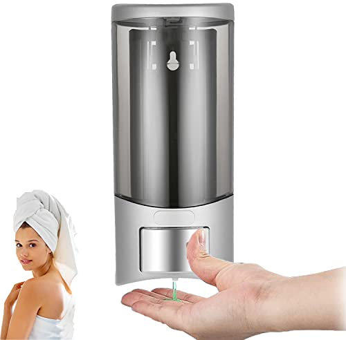 Ailgely 500ml Distributeur de Savon Mural pour Douche,Distributeur de Liquide de Lavage des Mains,Distributeur Gel Douche et Shampooing, Manuel Support de Gel Douche