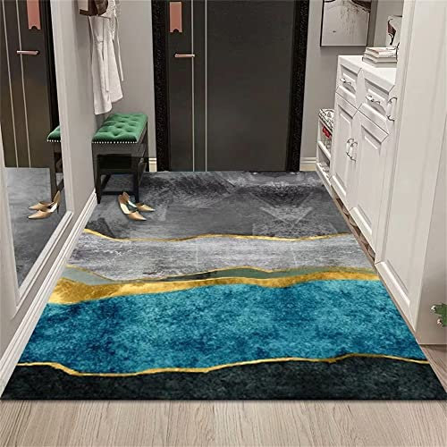 Kunsen deko Schlafzimmer Kinder Zimmer für Jungs Teppich Langlebige blau-graue Farb abstimmung Tür Matte modernes Design Schlafzimmer Teppich Kamin für Wohnzimmer Teppich 60x90cm