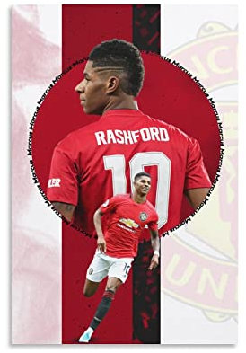 JIANJIE Marcus Rashford England Fußball Star Poster Nationalmannschaft Inspirierendes Blut Gedenkposter (5) Wandkunst Poster