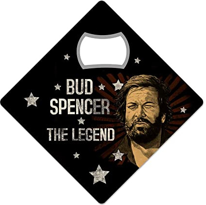Bud Spencer und Terence Hill - MAGNETÖFFNER - FLASCHENÖFFNER - THE LEGEND - DIE LEGENDE - 9X9 cm KMB02