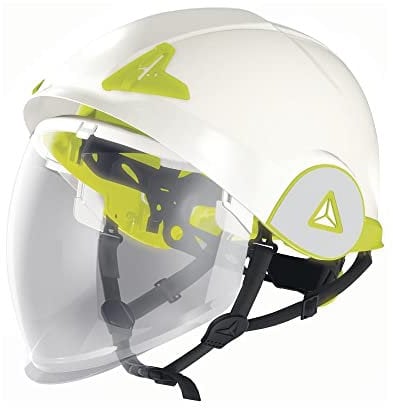 Delta Plus Onyx2 Twin Shell Safety Helmet Hard Hat Integral Visor ARC Flash,White,53 - 63 centimeters