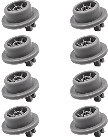 8PCS Dishwasher Wheels Lower Basket for Bosch Kenmore & Neff Siemens Dishwashers Replacement Part No.165314
