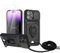 Zallagre Cover Compatibile con iPhone 12 Pro Max,[2 Pack] Vetro Temperato,Protezione Fotocamera,360°Magnetica Anello Supporto,Slot Schede,Custodia con Cordino-Nero