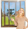 NeatiEase Adjustable DIY Magnetic Fly Screen Window Max 60x 80 cm with Full Frame Magnetic Strip Easy Installation Fits Any Size Smaller Insect Mesh Mosquito Net for Windows (White Frame Grey Net)