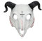 Teufelsmaske Horn Ziegenhörner Schädelmaske Kostümmaske Tiermaske Göttermaske Widder Horn Tier Skelett Maske Monster Cosplay Maske für Maskerade Party und Halloween