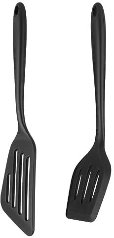 Vicloon Utensilios Cocina de Silicona,2pcs Espátula Antiadherentes Resistente al Calor,Espátula de Silicona sin BPA,Juego de espátulas de Silicona para Servir,Freir,Cocinar Huevos,Peacado,Verduras