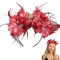 Halloween Kostüm Stirnbänder Dia de Muertos Haarreif Blume Feder Schädel Tag Der Toten Kopfbedeckung Totenkopf Deko Halloween Kostüm Damen Halloween Cosplay, Jahre Stirnband für Karneval Cocktail