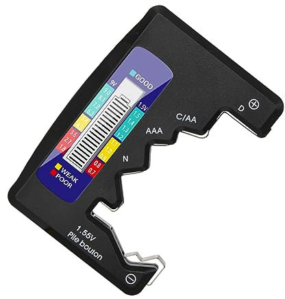 OSALADI Batterietester Batterieprüfer Digital Batterie Tester Für Aa Aaa Batterien Batterietestmessgerät Mit Farbcodierung Anzeige Für Leistungsstufen Batterietestwerkzeug Batterietestgerä