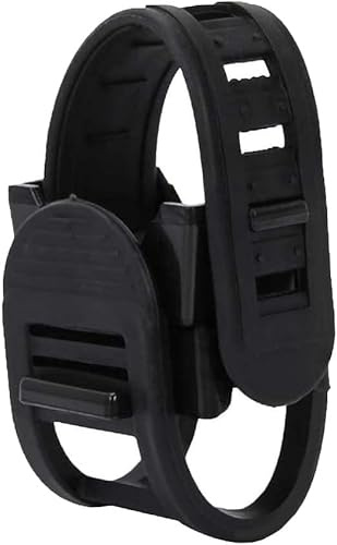 DPWOUM 1 x Schwarze Fahrradlichthalterung, Lenkerklemme, Lenkerhalterung, Universal-LED-Taschenlampen-Clip, Universalhalterung für Taschenlampe, 360° drehbar, mehr Sichtbarkeit, Radfahren