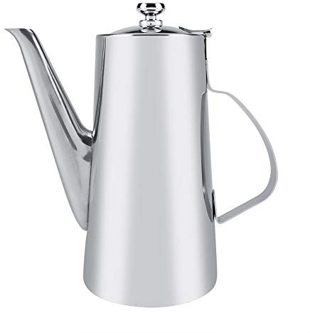 Tetera de Acero Inoxidable de 2L, Tetera de Café Elegante Espesada, Hervidor de Agua para el Hogar, Cocina, Hotel, Restaurante(2L boca larga)