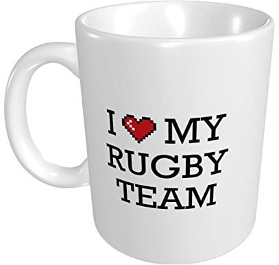peiyeety Tazas de café divertidas para mujeres I Love My Rugby Team Taza de café divertida Taza divertida