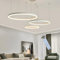 WayLuoung Metall LED Kronleuchter | 3 Kreise 40+60+80cm | 90W Rings Deckenhängelampe, Dimmbare Fernbedienung 3000–6000K, Acryl Schirm Pendelleuchte, Wohnzimmer Schlafzimmer Foyer Esszimmer【Weiß】