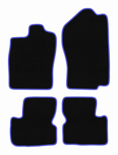 Velours-Fußmatten passend für Opel Calibra 1989-1997, Schwarz-Blau, CARLUX | passend für Coupé; Velours-Teppich (Polypropylen), ca. 6,5 mm; rutschfest, Universal-Befestigungen