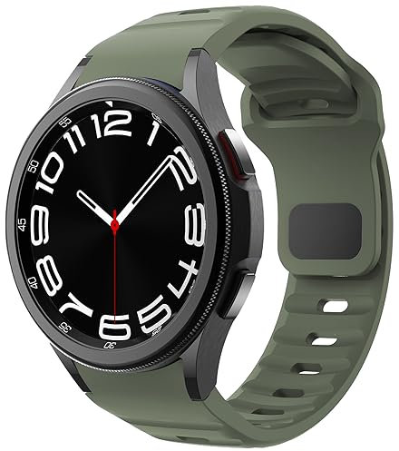 Bracciale rigido No Gap – Compatibile con Samsung Galaxy Watch 7/6/5/4 44 mm 40 mm/6 Classic 47 mm 43 mm/5 Pro 45 mm/4 Classic 46 mm 42 mm, cinturino di ricambio in silicone regolabile (verde