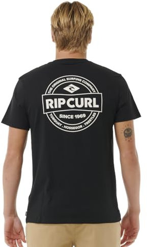 Rip Curl Staple Short Sleeve T-Shirt Camiseta, Negro, XL para Hombre