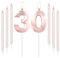 mciskin Rose Gold 30 Birthday Candles-Number 30 Candle for Cake with Long Thin Candles Set, Rose Gold Cake Topper for Women 30th Birthday Decorations Supplies,30th Wedding Anniversary Decorations