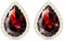 Linawe Clous d'oreilles en or, boucles d'oreilles en diamants rouges, boucles d'oreilles pour femmes, boucles d'oreilles, parure de bijoux, boucles d'oreilles en or sans nickel