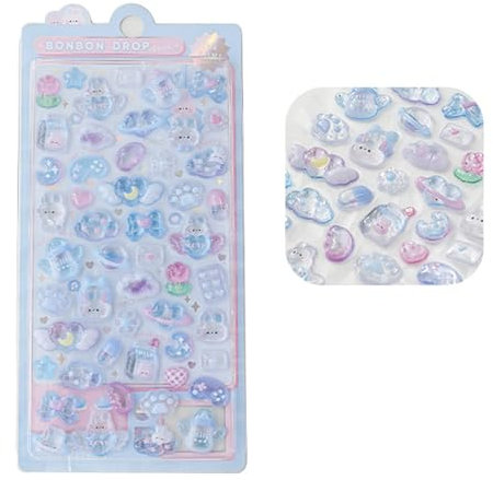 HUANGENG Cartoon 3D Stickers Animal Stickers for Scrapbooks Planner Journals Laptops Phone Case Water Bottle Pen Case Decoration