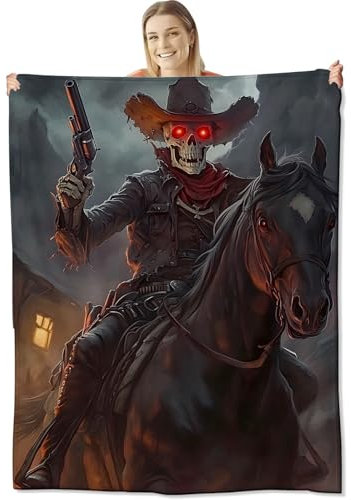 Cowboy-Decke für Kinder und Erwachsene, weiche, leichte Cowboy-Überwurfdecke für Sofa, Bett, Reisen, Camping, Cowboy-Geschenkidee, Cowboy-Dekoration, 127 x 152,4 cm