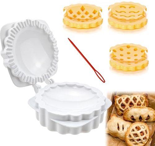 Arvintas Mini Pie Plate, Dough Press Pocket Pie Molds, Waffle Pie Maker, One Press Hand Pie Maker for Halloween Christmas Various Themed Party Potluck