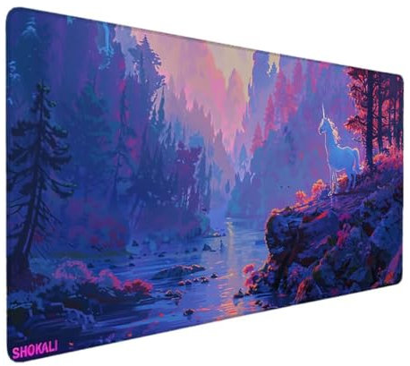 Tapis de Souris Gamer, Tapis de Souris XXL 600x300 Tapis Souris D'épaisseur de Protecteurs pour Gamer, Ordinateur, Mac, PC, Tapis de Souris Ergonomique, Grand Tapis de Souris (Violet, Paysage) 1-0