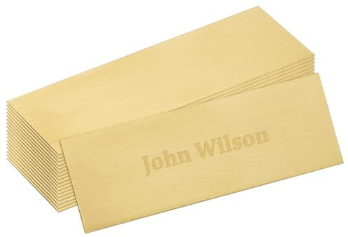 UNICRAFTALE 25 Stück Namensschilder Lasergravierte Blankoplatte Goldenes Namensschild Edelstahl Rechteckiger Rahmen Namensschild Kunstschild Für Rahmen Mit Selbstklebender Rückseite Personalisierter