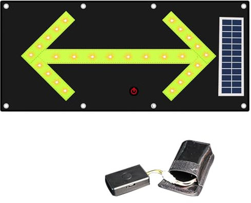 MQDLJSE Flèches de signalisation à LED réfléchissantes Rechargeables à énergie Solaire pour signalisation de Chantier, Panneau Lumineux pour Utilisation intérieure/extérieure